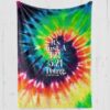 Custom blanket for Down Syndrome Awareness on tie-dye fleece with black, blue, green, yellow, red swirl 'It's Just a T21 3.21 Thing'