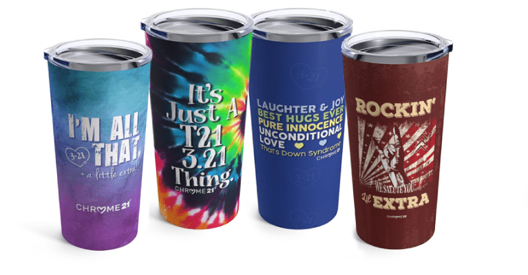 Awareness Tumblers to Support T21 and 3.21 Down Syndrome