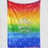 Personalized blanket rainbow for Autism or Gay pride '[name] you are so loved.'